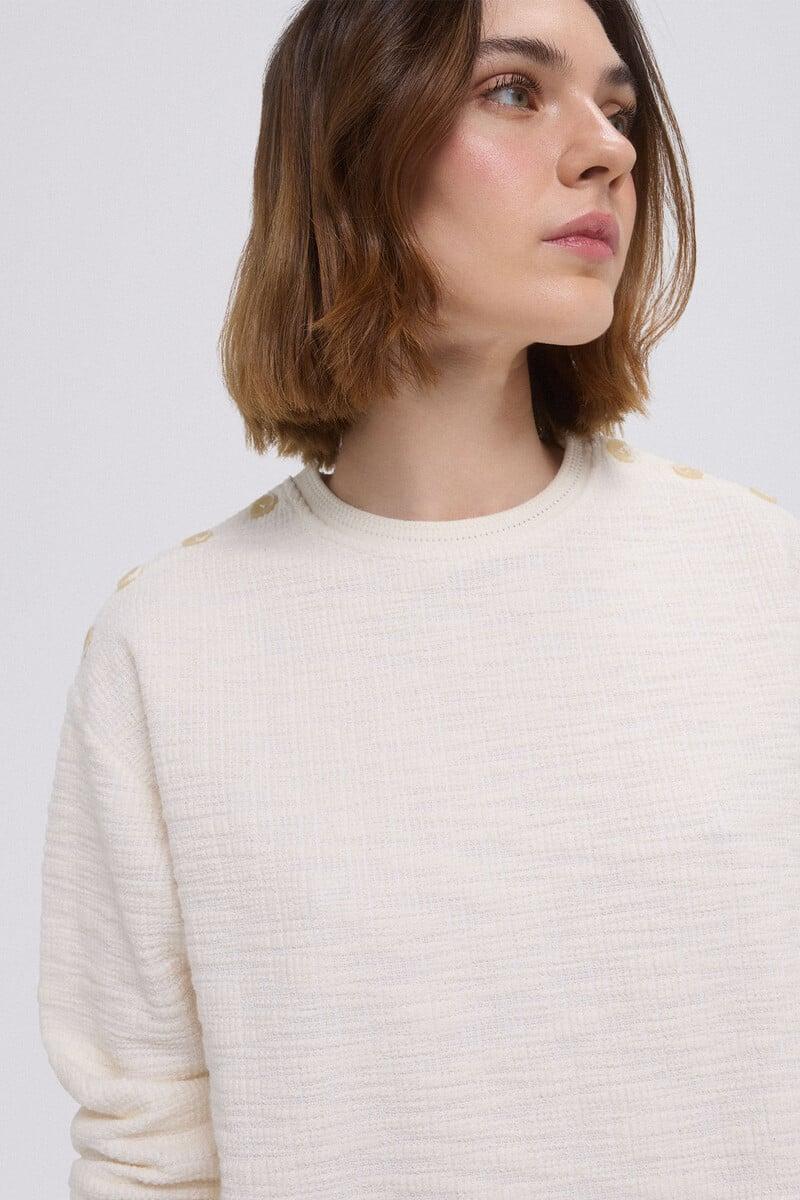 Cortefiel Sudadera Lisa Botones