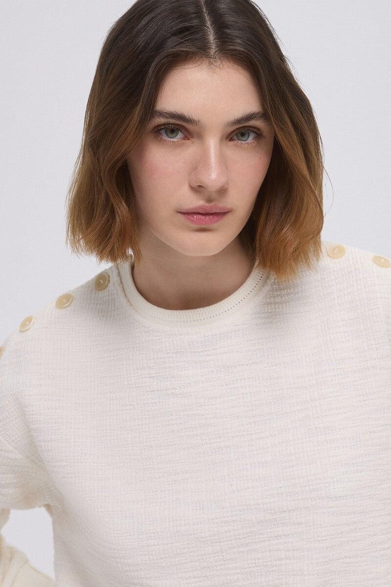 Cortefiel Sudadera Lisa Botones