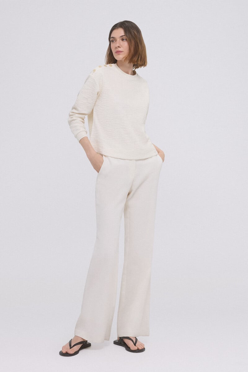 Cortefiel Sudadera lisa botones