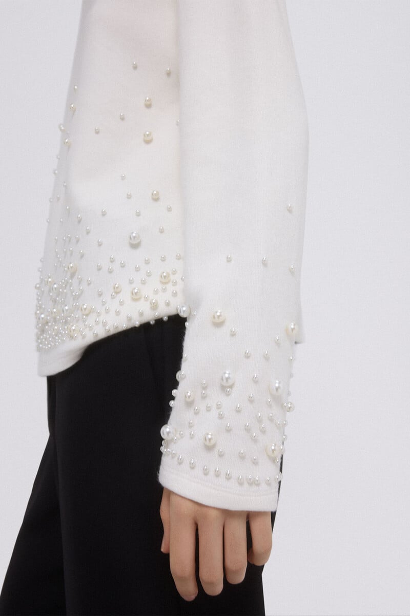 Cortefiel Sudadera lisa perlas