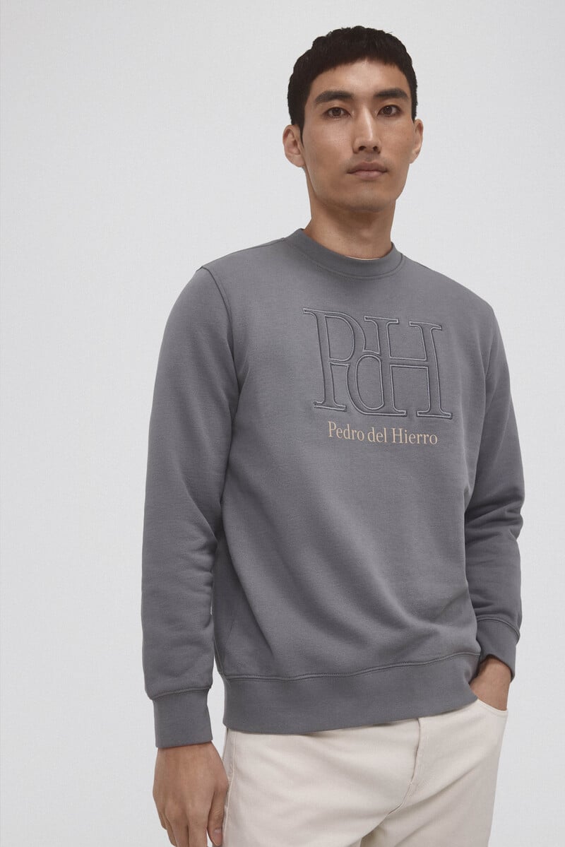 Cortefiel Sudadera Logo Cuello Caja