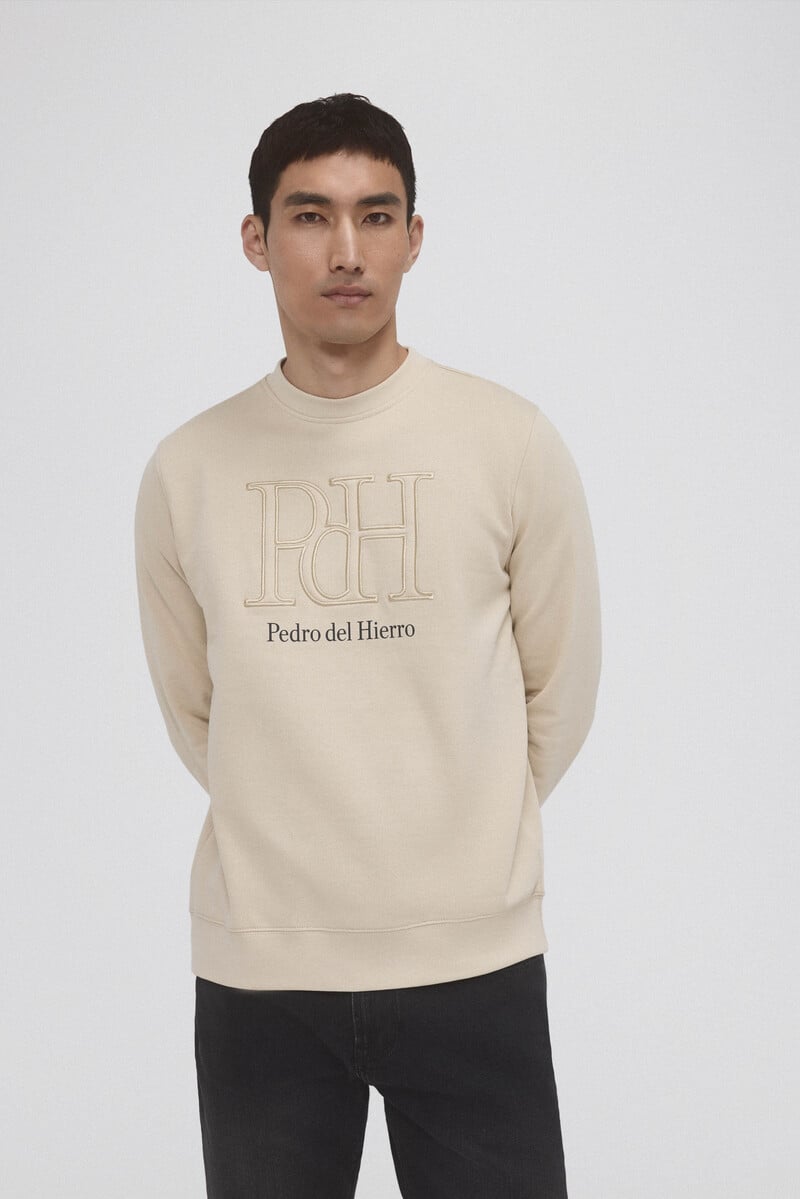 Cortefiel Sudadera Logo Cuello Caja