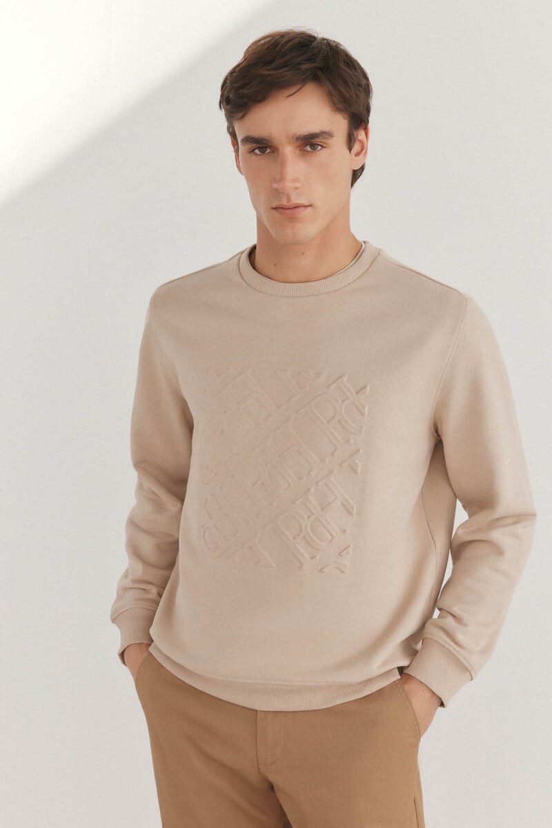 Cortefiel Sudadera Logo Cuello Caja