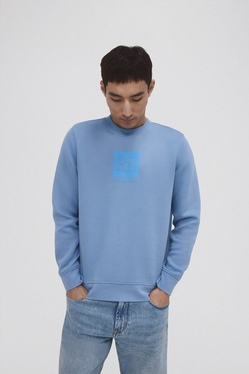 Cortefiel Sudadera Logo Cuello Caja