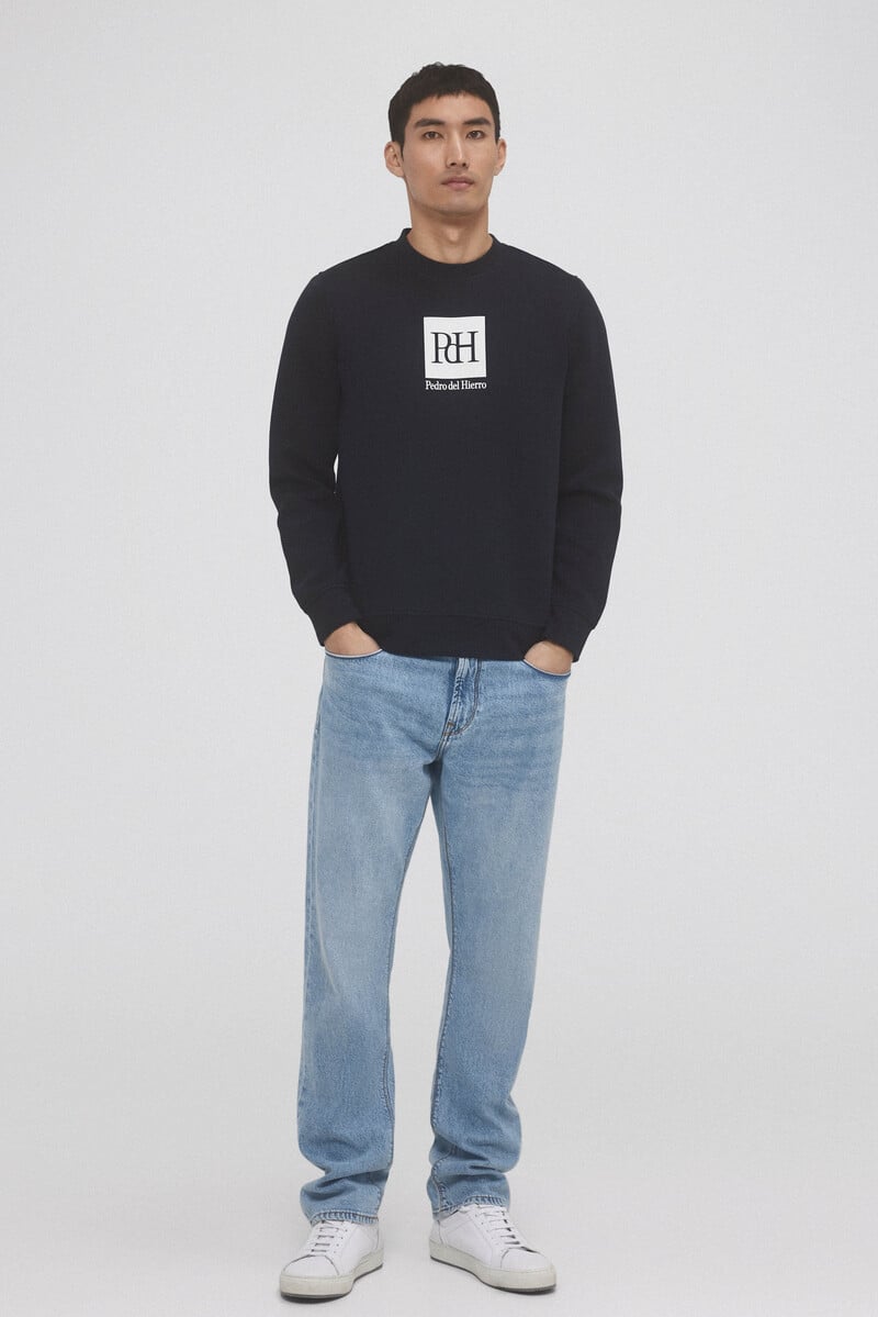 Cortefiel Sudadera Logo Cuello Caja