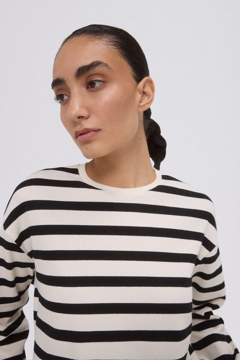 Cortefiel Sudadera Rayas Con Logo