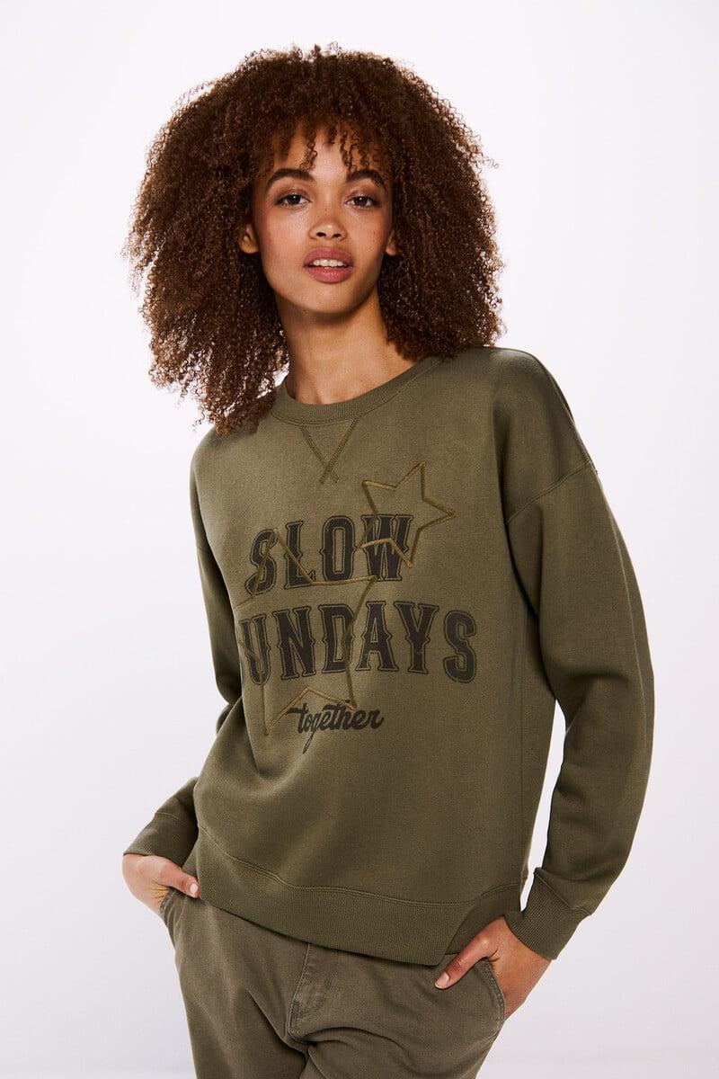 Cortefiel Sudadera "Slow sundays"