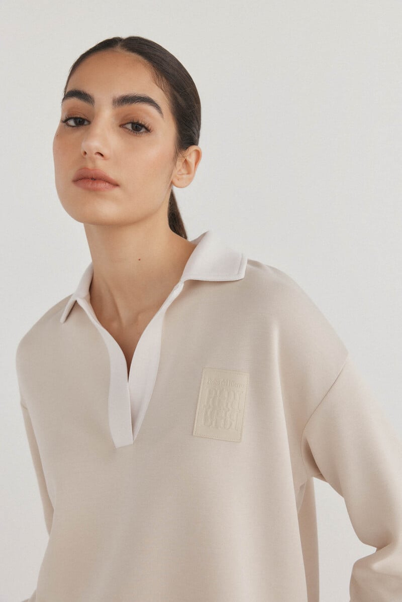 Cortefiel Sudadera Soft Touch Cuello Polo