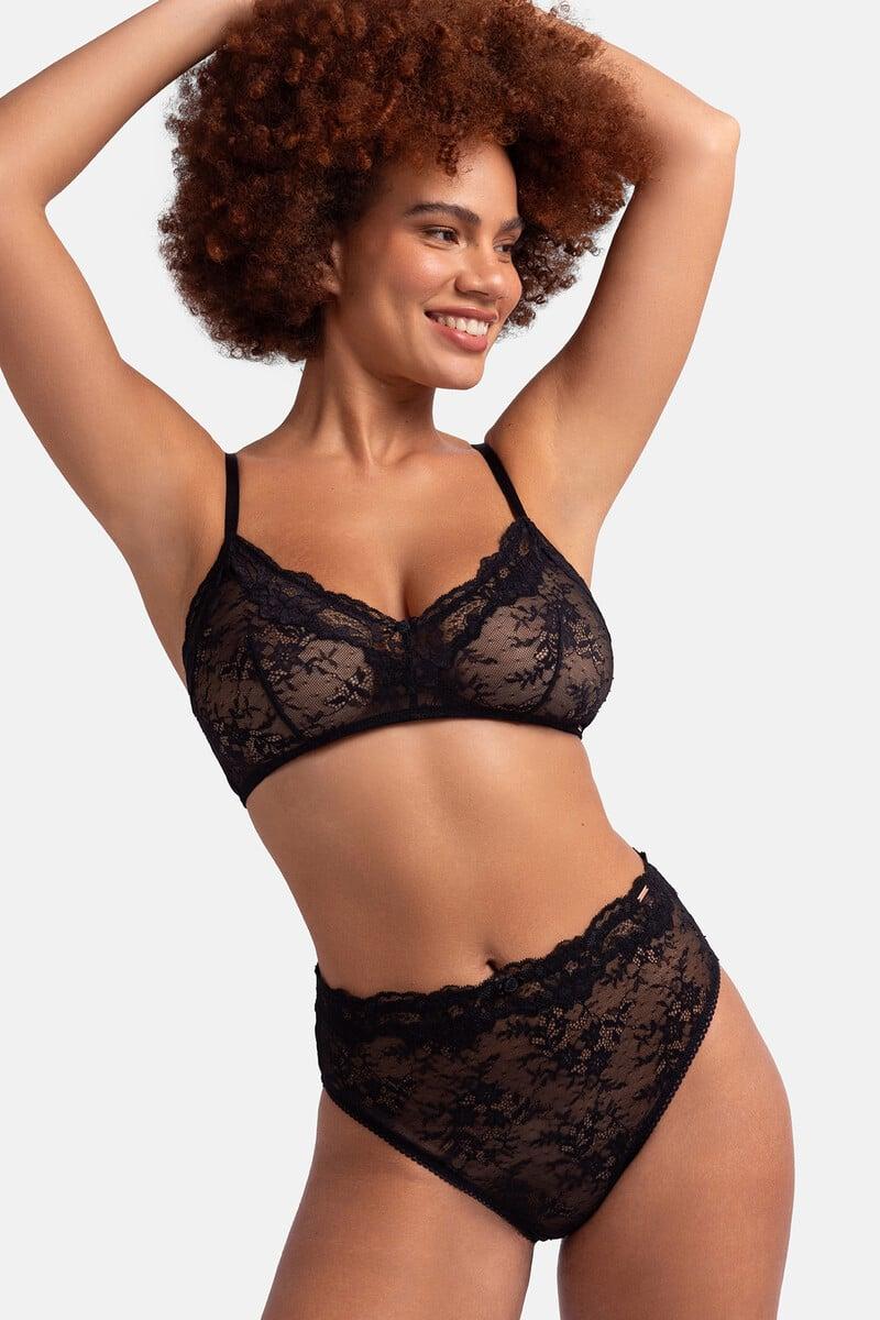 Cortefiel Sujetador bralette encaje negro