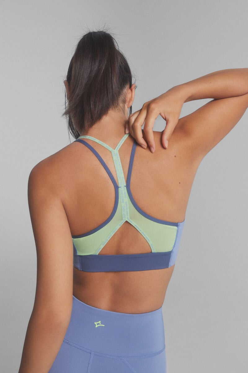 Cortefiel Sujetador Deportivo 4D Stretch Azul