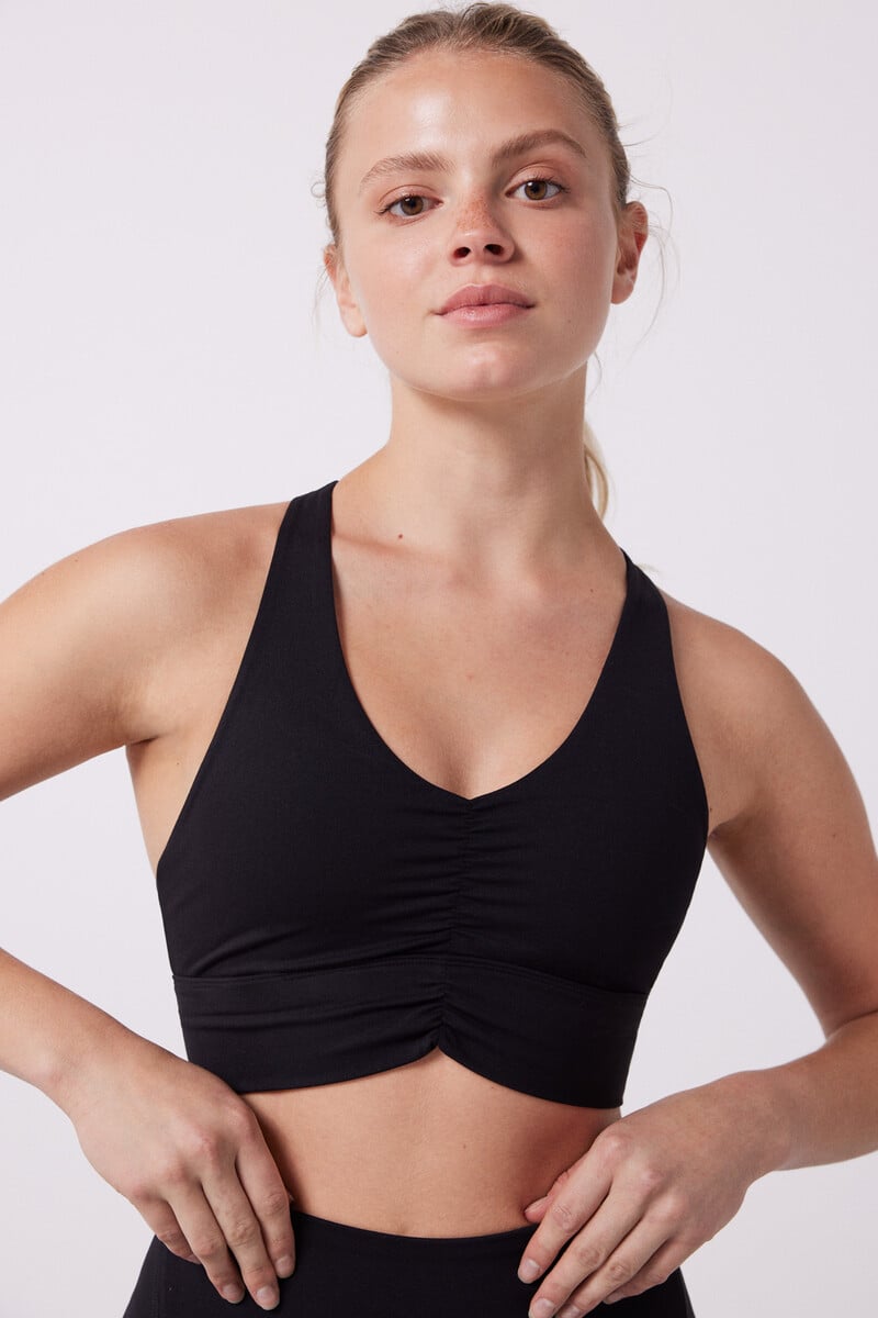 Cortefiel Sujetador Deportivo Negro Soft Move