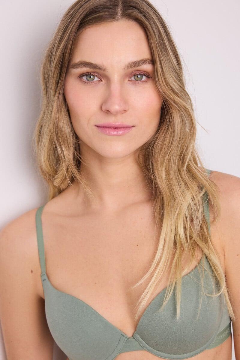 Cortefiel Sujetador push up GORGEOUS algodón kaki