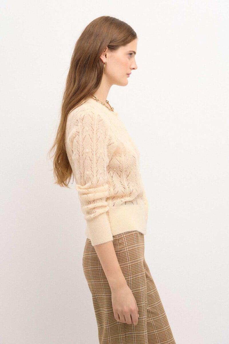 Cortefiel Taresa. Chaqueta De Punto Pointelle