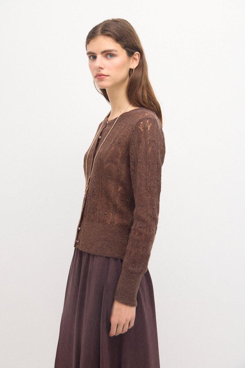 Cortefiel Taresa. Chaqueta De Punto Pointelle