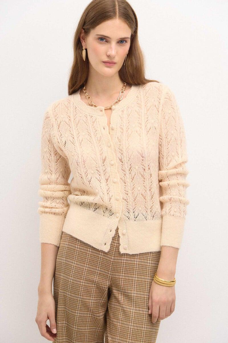 Cortefiel Taresa. Chaqueta de punto pointelle