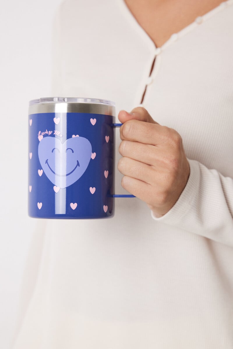 Cortefiel Taza termo print Smiley