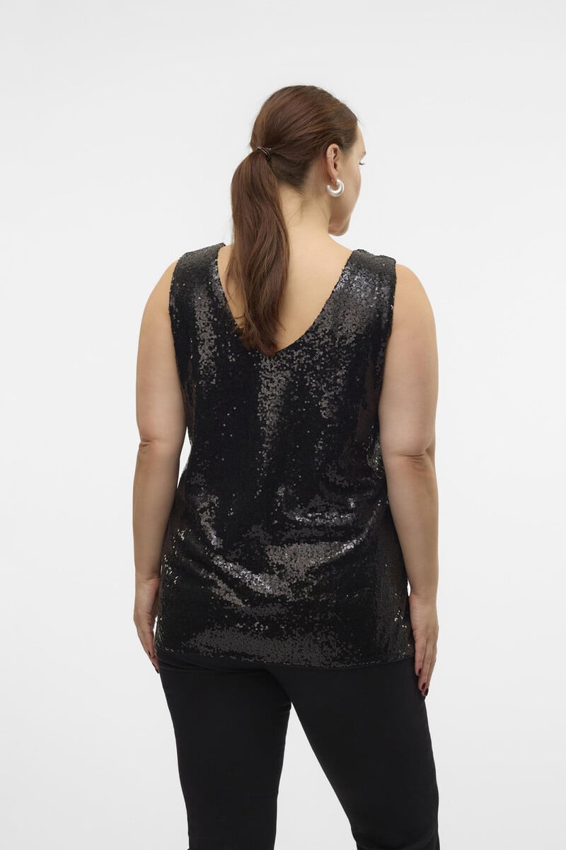 Cortefiel Top Con Lentejuelas Talla Grande
