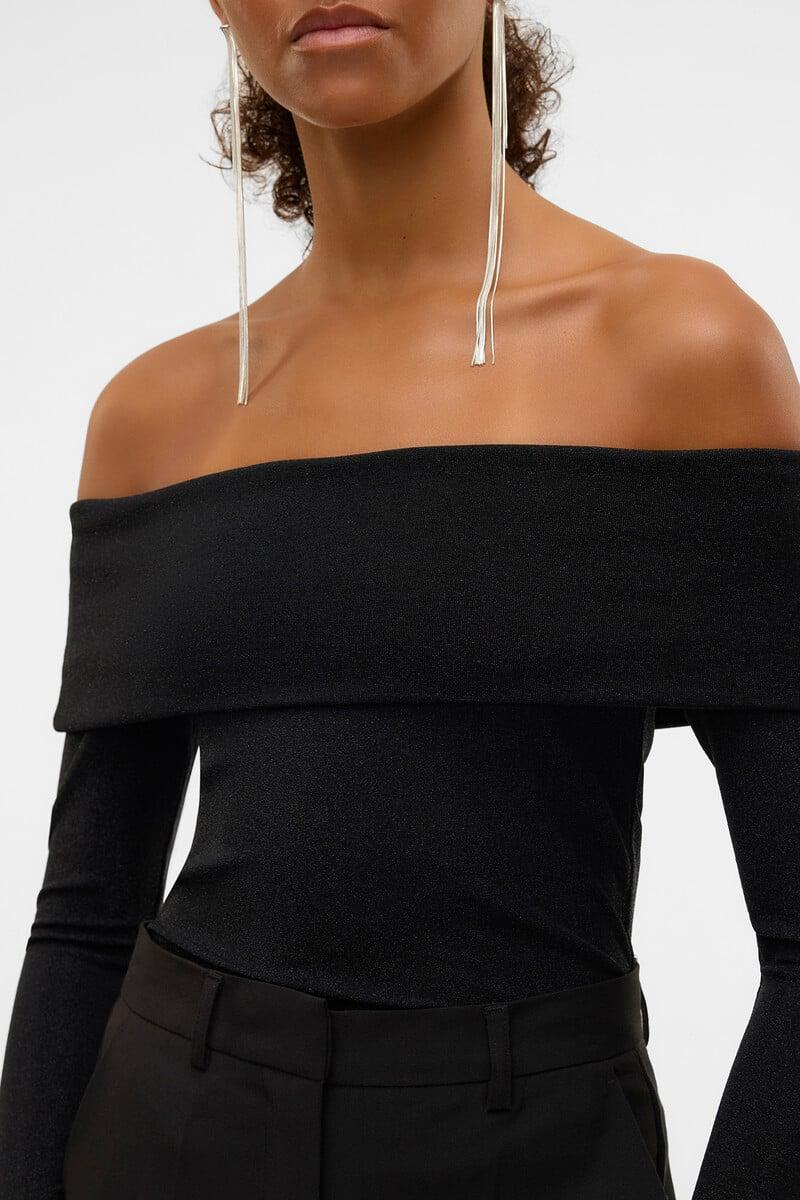 Cortefiel Top Cuello Bardot Lurex