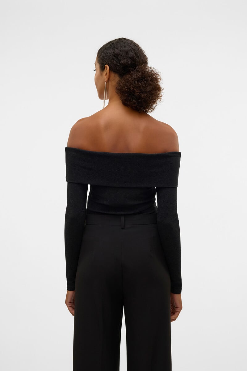 Cortefiel Top Cuello Bardot Lurex