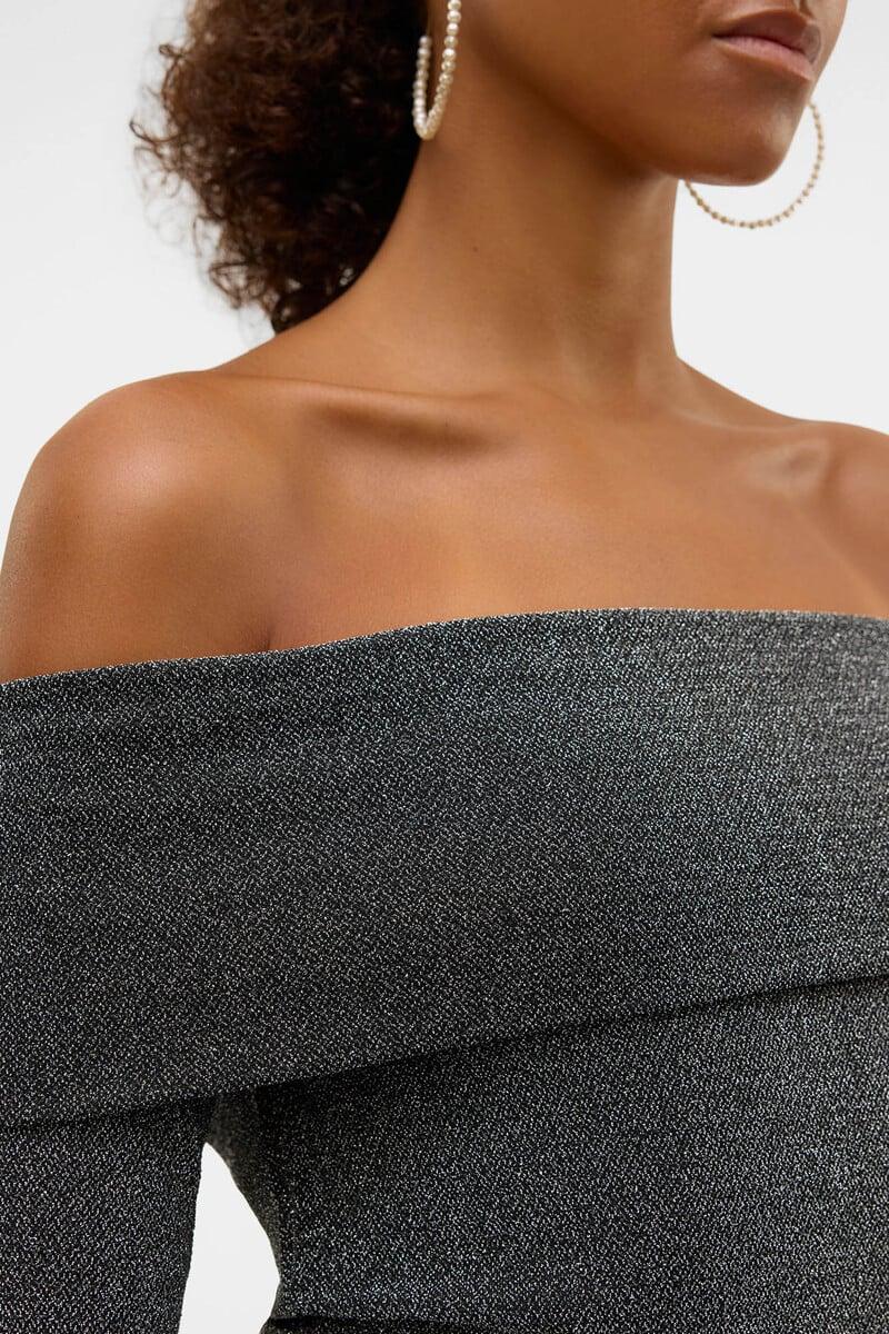 Cortefiel Top Cuello Bardot Lurex