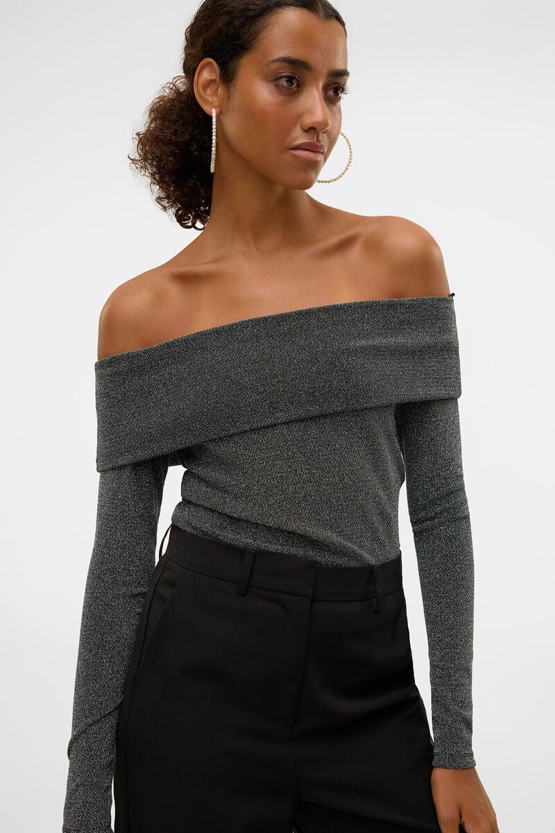 Cortefiel Top cuello Bardot lurex