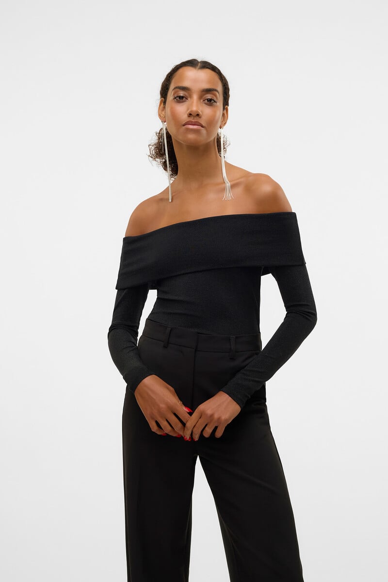 Cortefiel Top cuello Bardot lurex