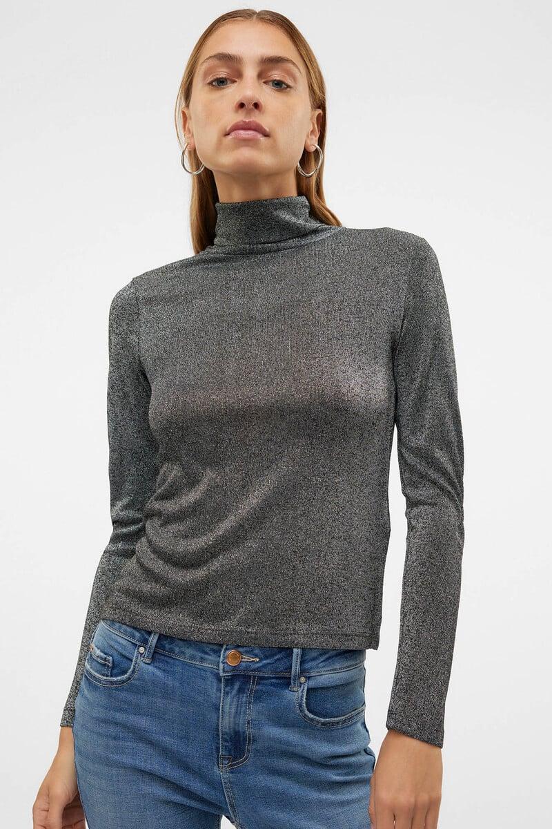 Cortefiel Top cuello vuelto y lúrex