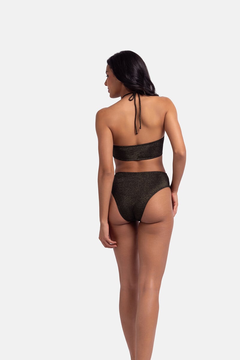 Cortefiel Top De Bikini Bandeau Lúrex Negro