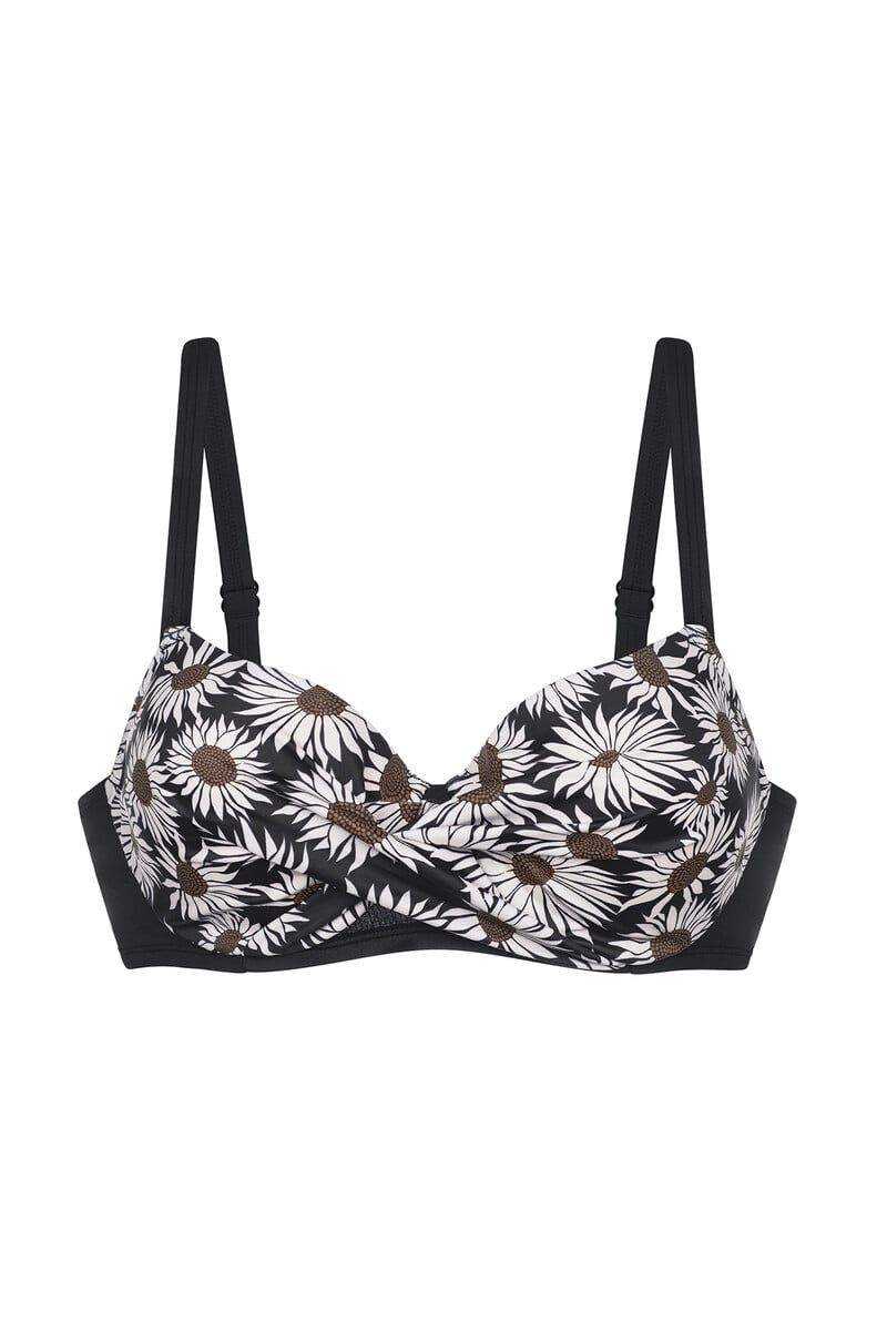 Cortefiel Top De Bikini Estampado Negro