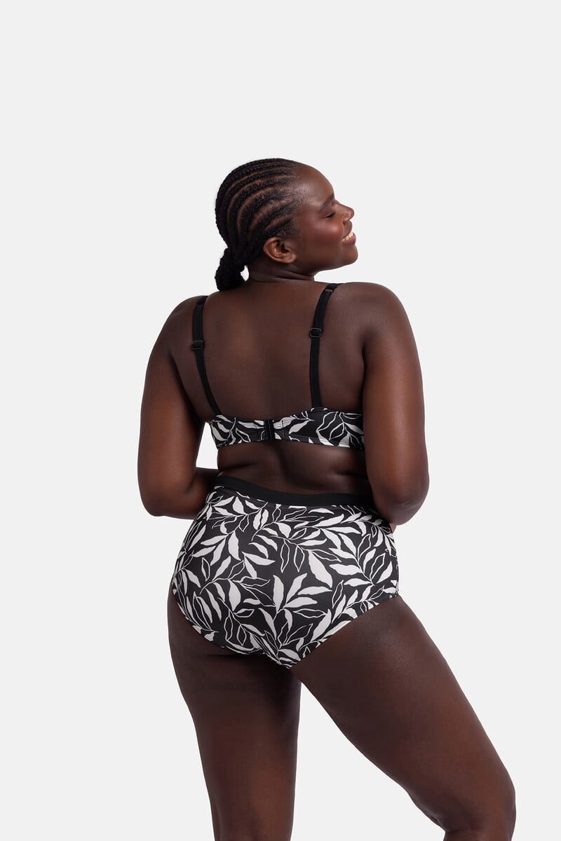 Cortefiel Top De Bikini Estampado Negro