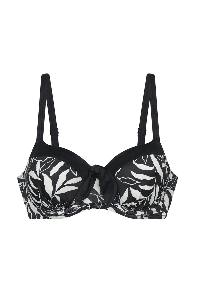 Cortefiel Top De Bikini Estampado Negro