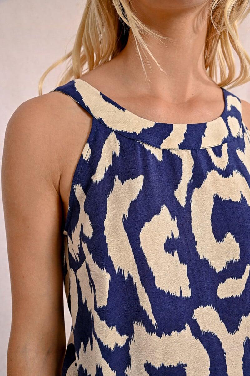 Cortefiel Top De Cuello Halter Con Estampado