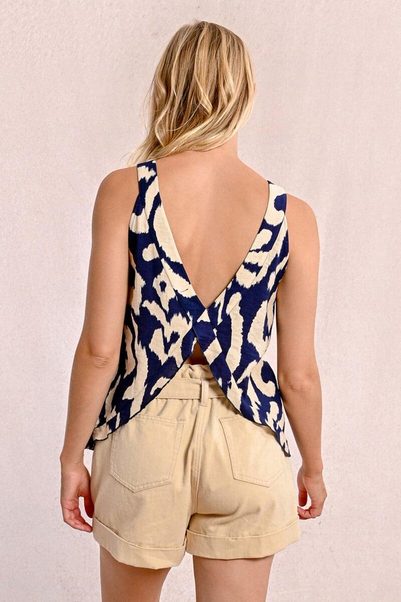 Cortefiel Top De Cuello Halter Con Estampado