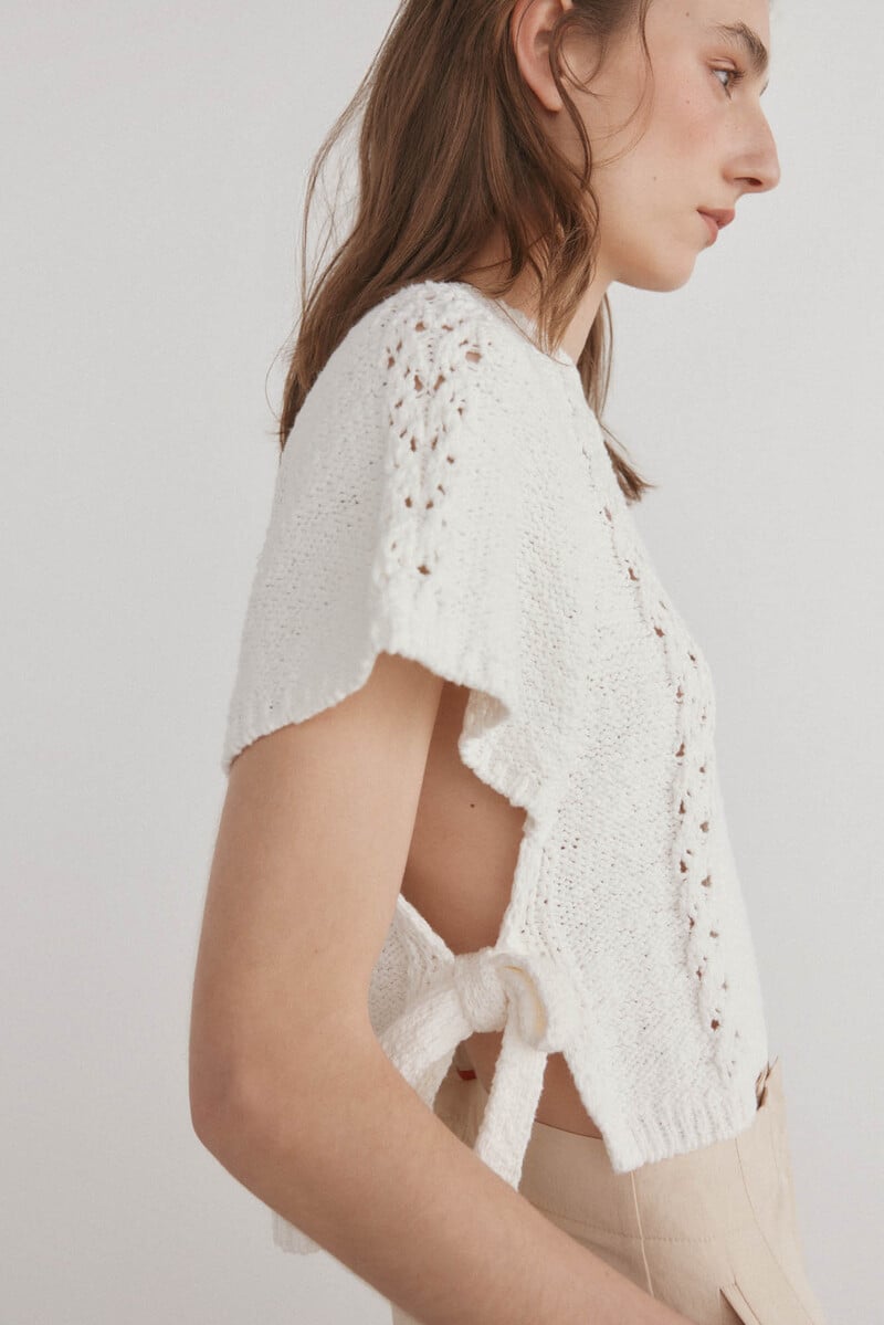 Cortefiel Top De Punto Cropped Lazadas