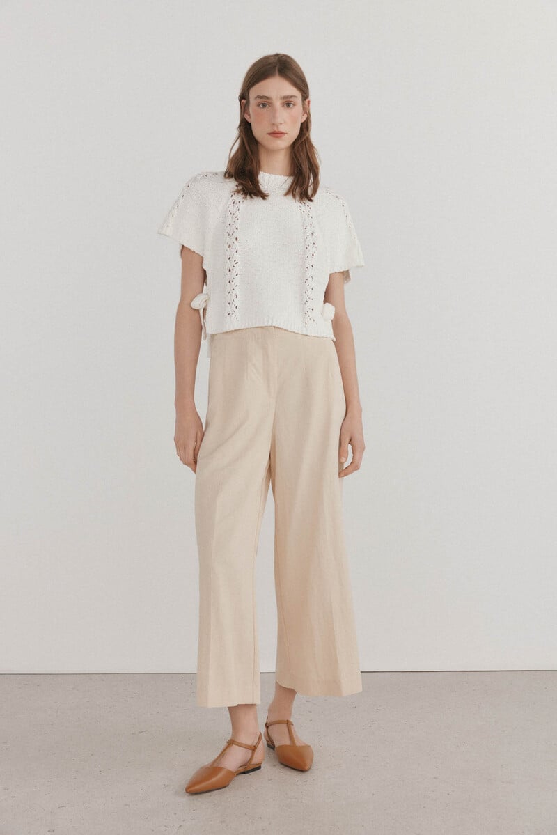 Cortefiel Top De Punto Cropped Lazadas