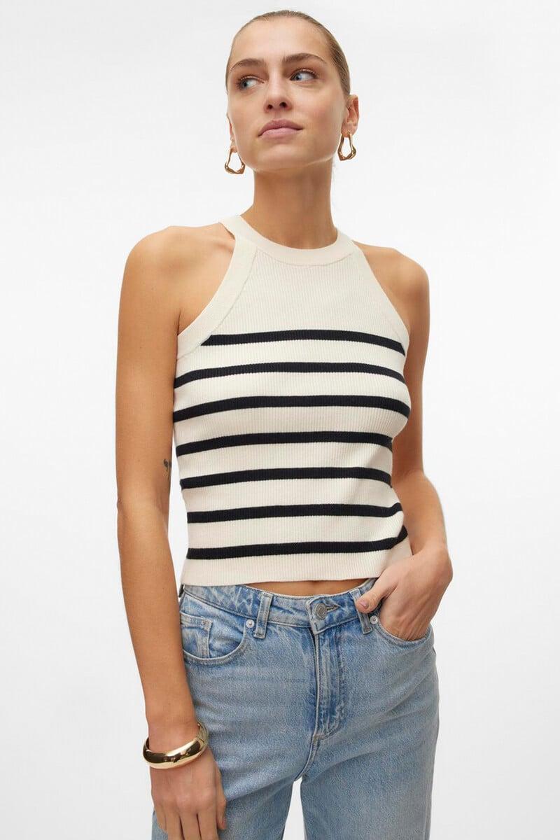 Cortefiel Top De Punto Cuello Halter