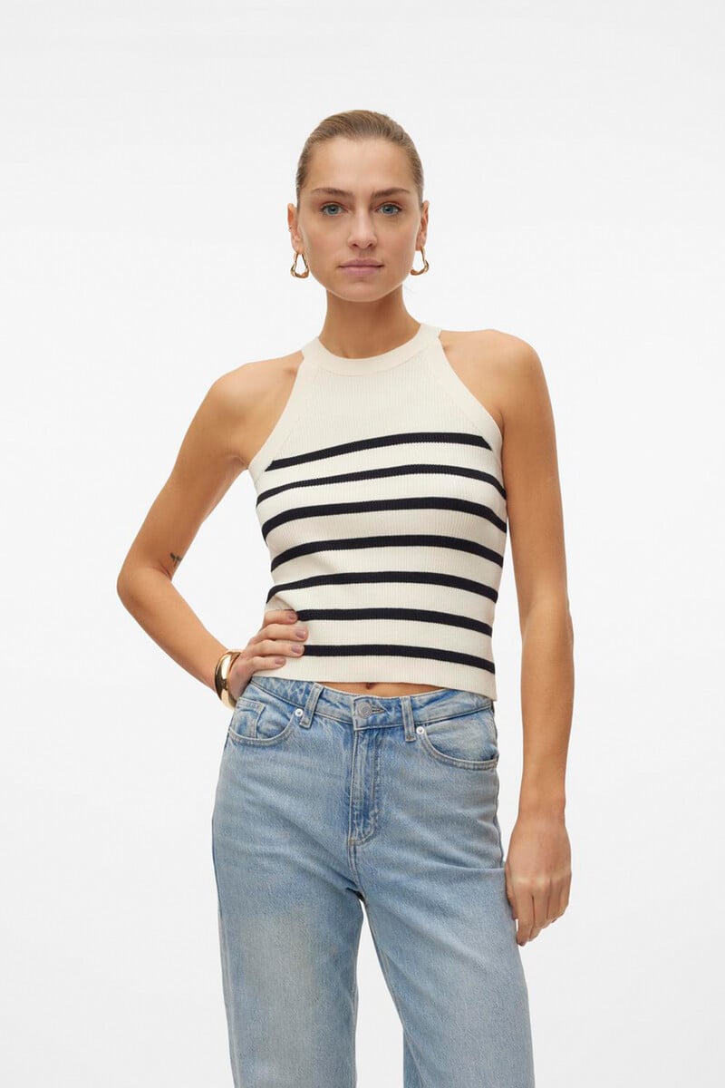 Cortefiel Top de punto cuello halter