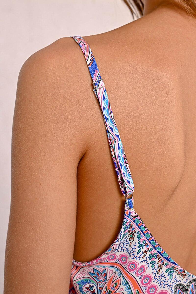 Cortefiel Top De Tirantes Con Estampado Y Volantes