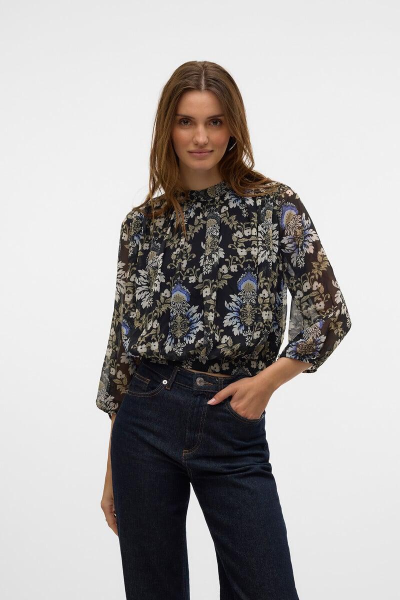 Cortefiel Top Estampado De Manga Larga