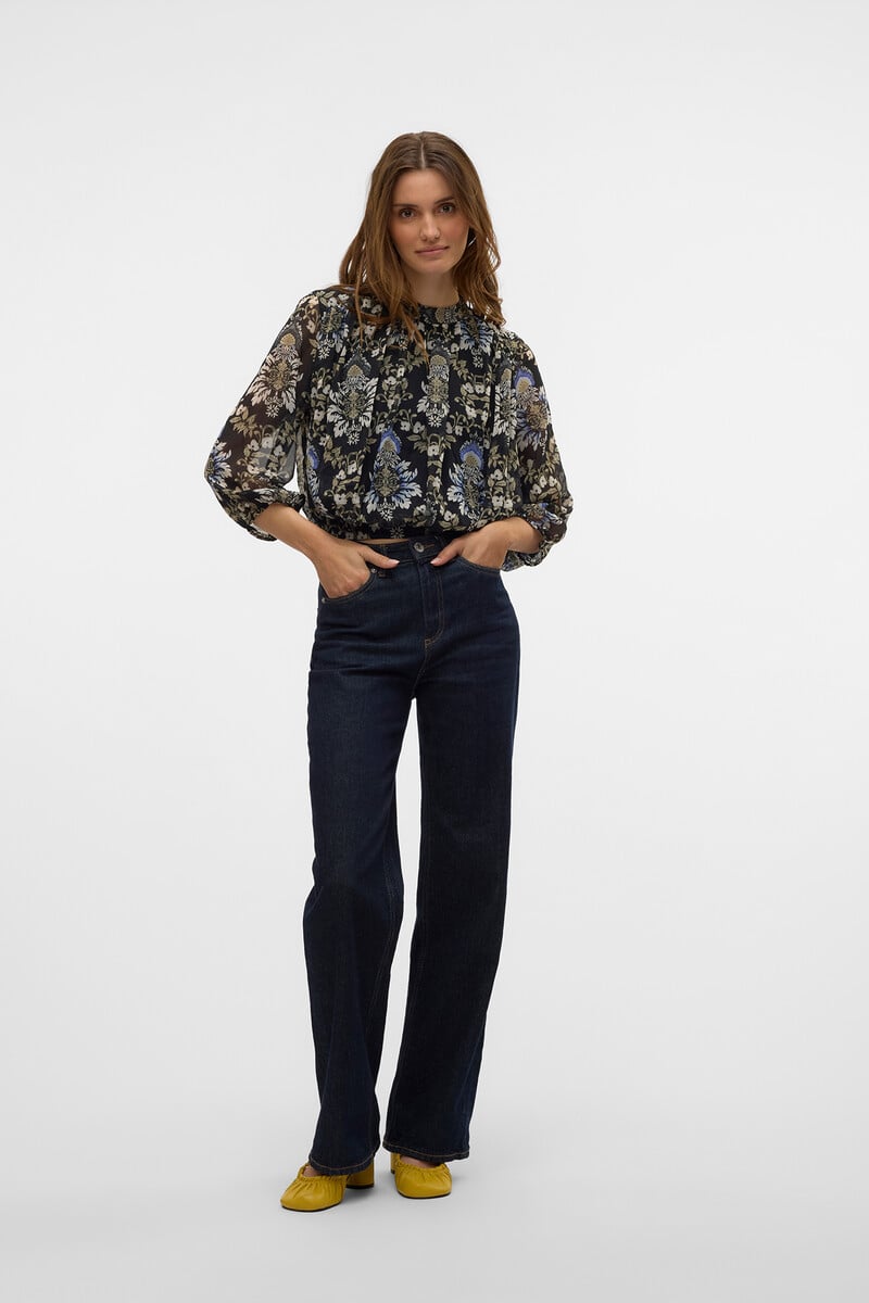 Cortefiel Top Estampado De Manga Larga