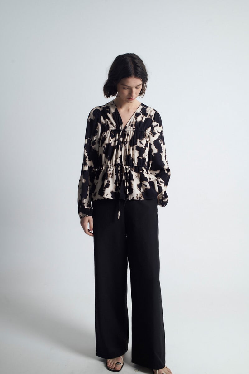 Cortefiel Top Estampado Lazos