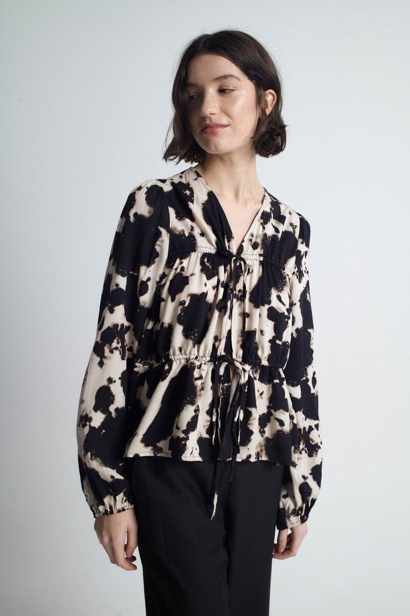 Cortefiel Top estampado lazos