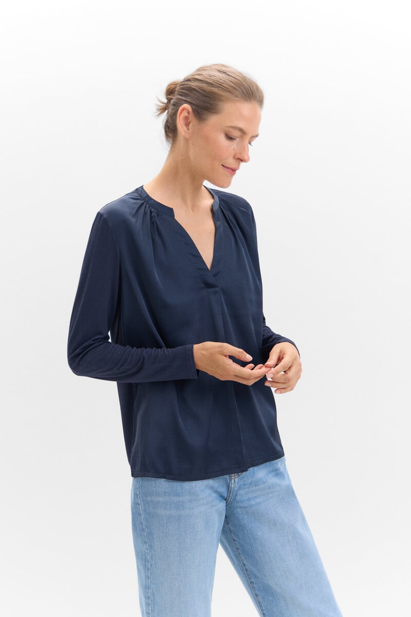 Cortefiel Top Fluido Con Cuello Mao