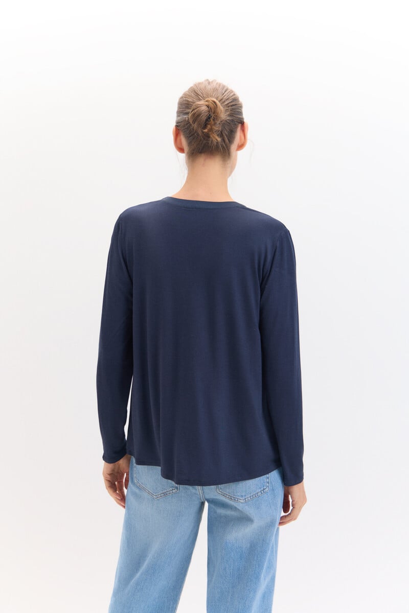 Cortefiel Top Fluido Con Cuello Mao