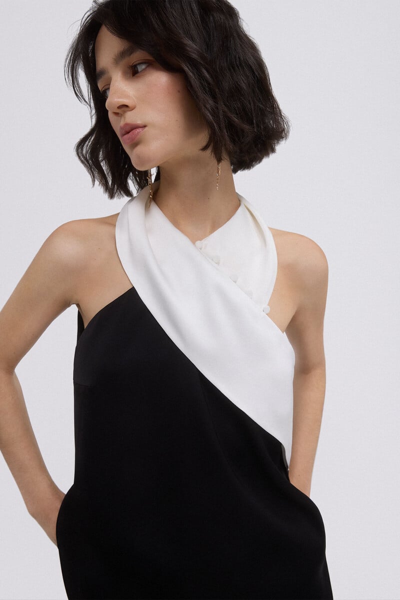 Cortefiel Top halter bicolor