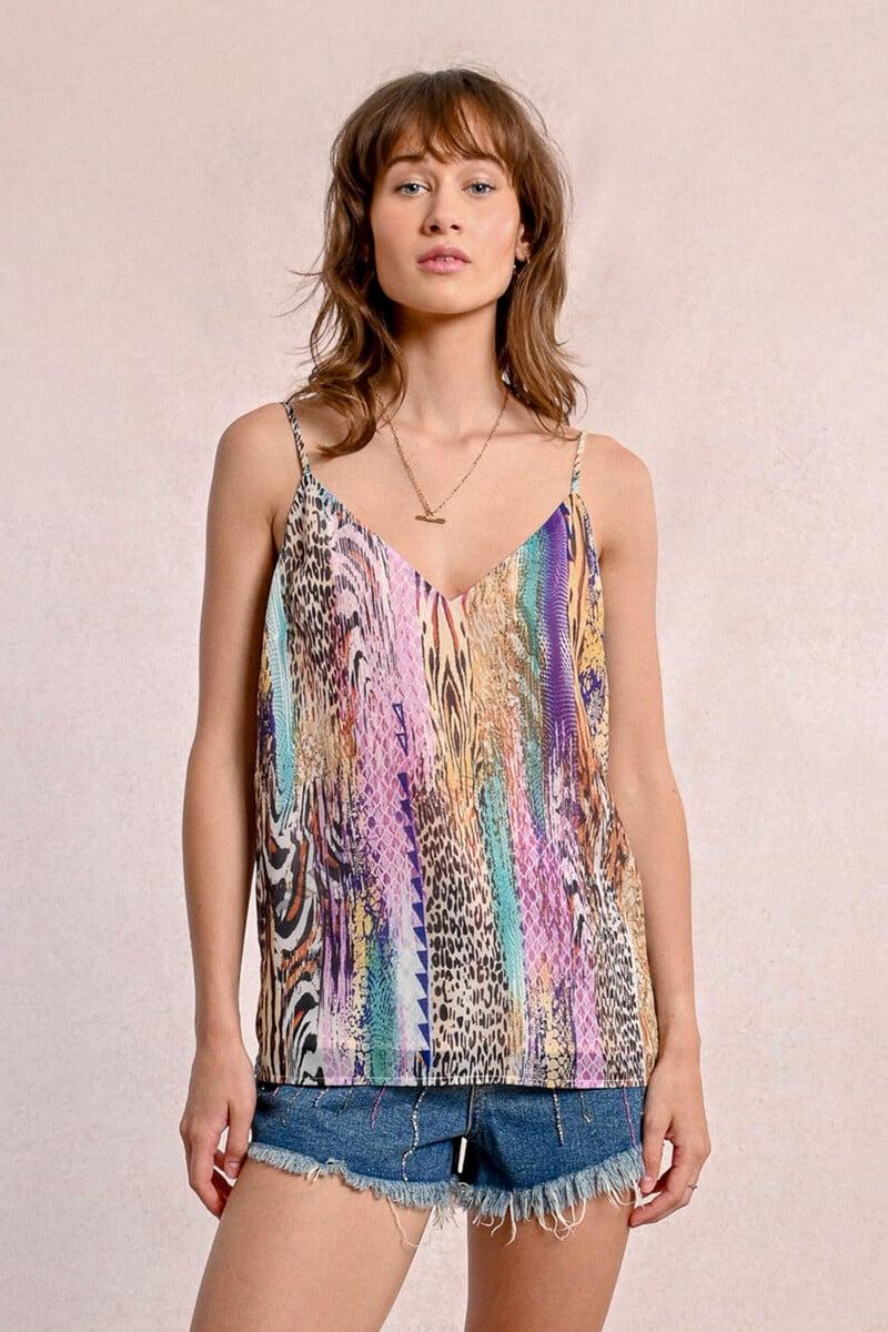 Cortefiel Top Lencero De Tirantes Con Estampado