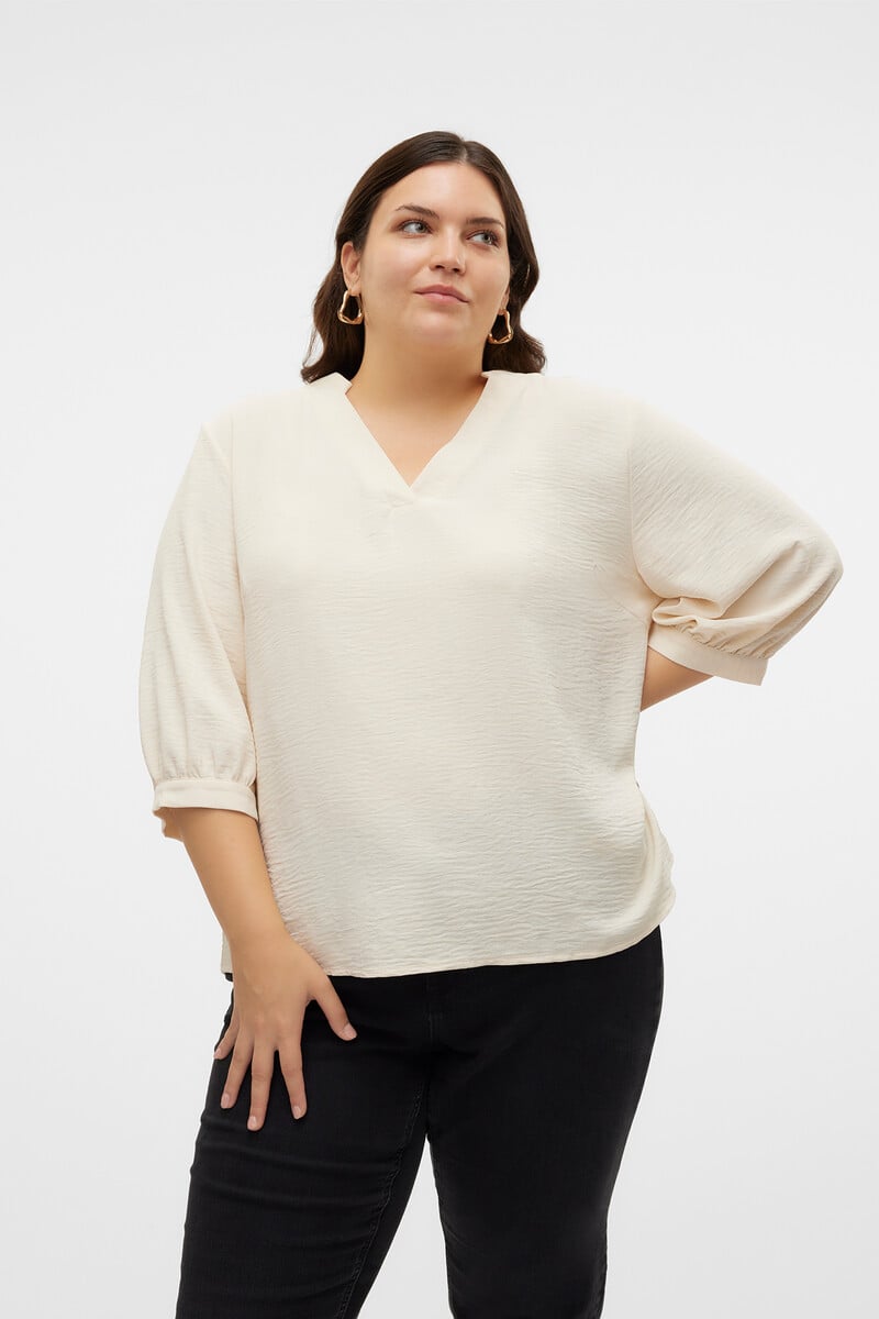 Cortefiel Top Manga 3/4 Talla Grande