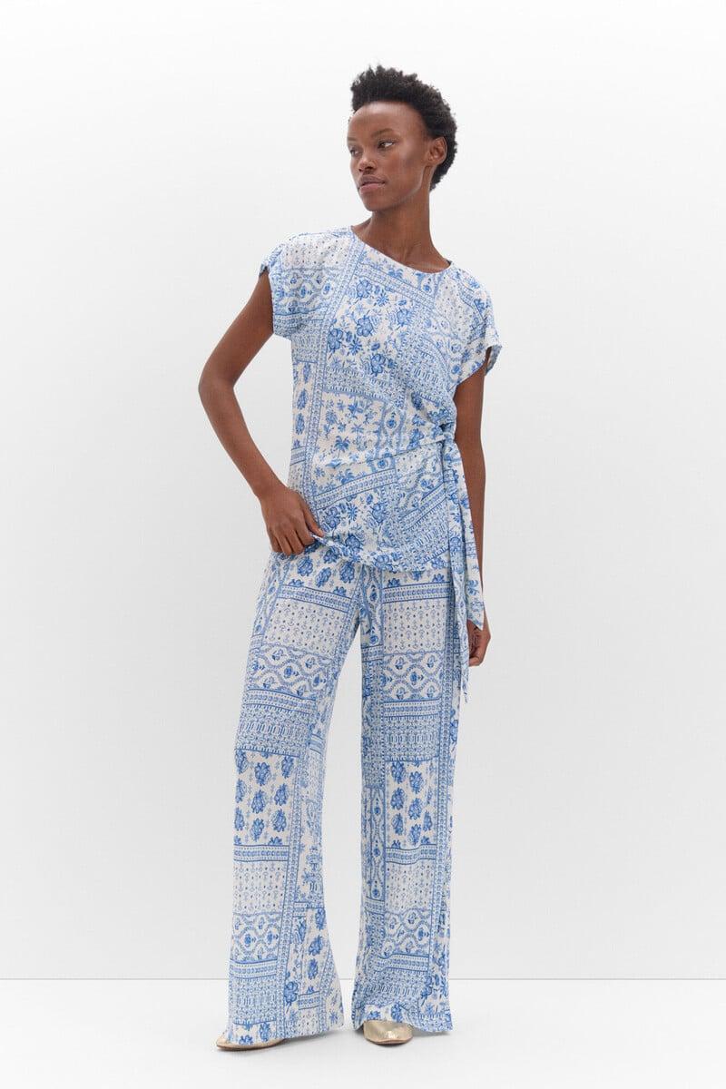 Cortefiel Top Plisado Con Nudo Lateral