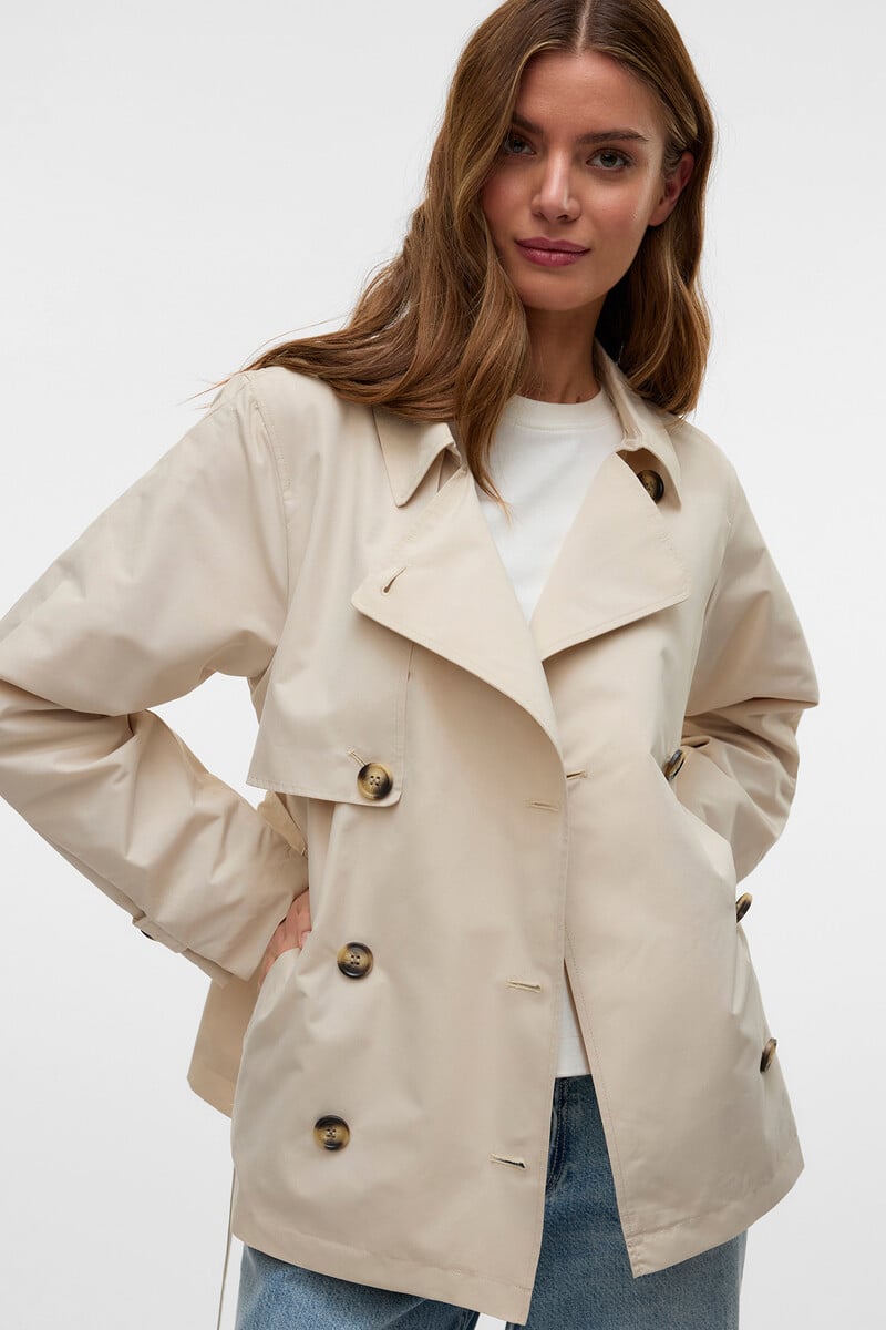 Cortefiel Trench Corto De Manga Larga