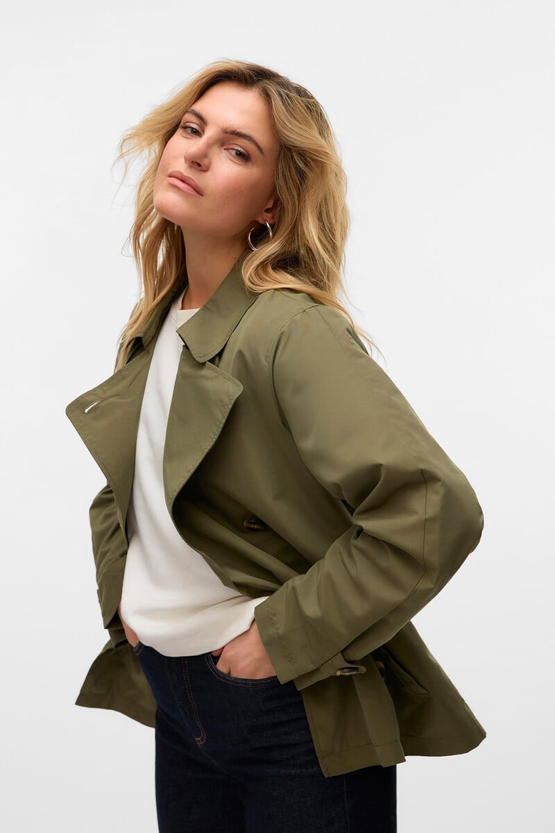 Cortefiel Trench Corto De Manga Larga